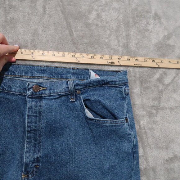 Wrangler Jeans Mens 38x30 Blue Flex Fit Straight Cowboy Western Rancher Rodeo - Picture 8 of 12